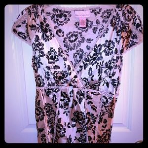 Bandalino Silk Blouse Pink/Black Sz 8